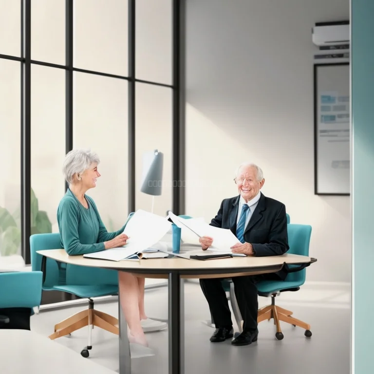 محامي يقدم نصيحة قانونية إلى شخص مسن
