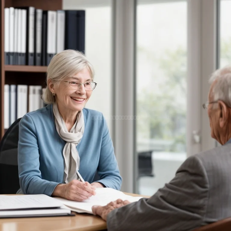 صورة عميل مسن سعيد